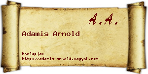 Adamis Arnold névjegykártya