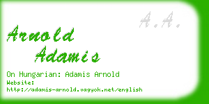 arnold adamis business card